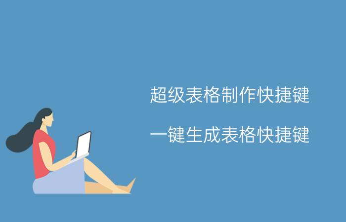 超级表格制作快捷键 一键生成表格快捷键？